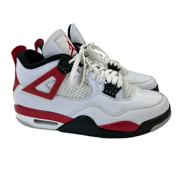 Nike Air Jordan 4 Retro Flight White Fire Red Black Lace Up Sneakers Mens 9 main image 11